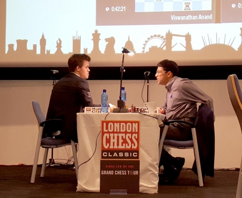 Anand gegen Carlsen bei der Zurich Chess Challenge 2015
