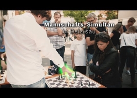 Simultan-Schach mit der Deizisauer Bundesligamannschaft 2018